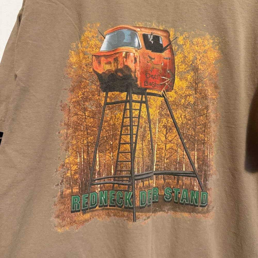 Red Neck Sportswear Brown Graphic Tee with Hunting Design Shirt Men’s‎ Size XL